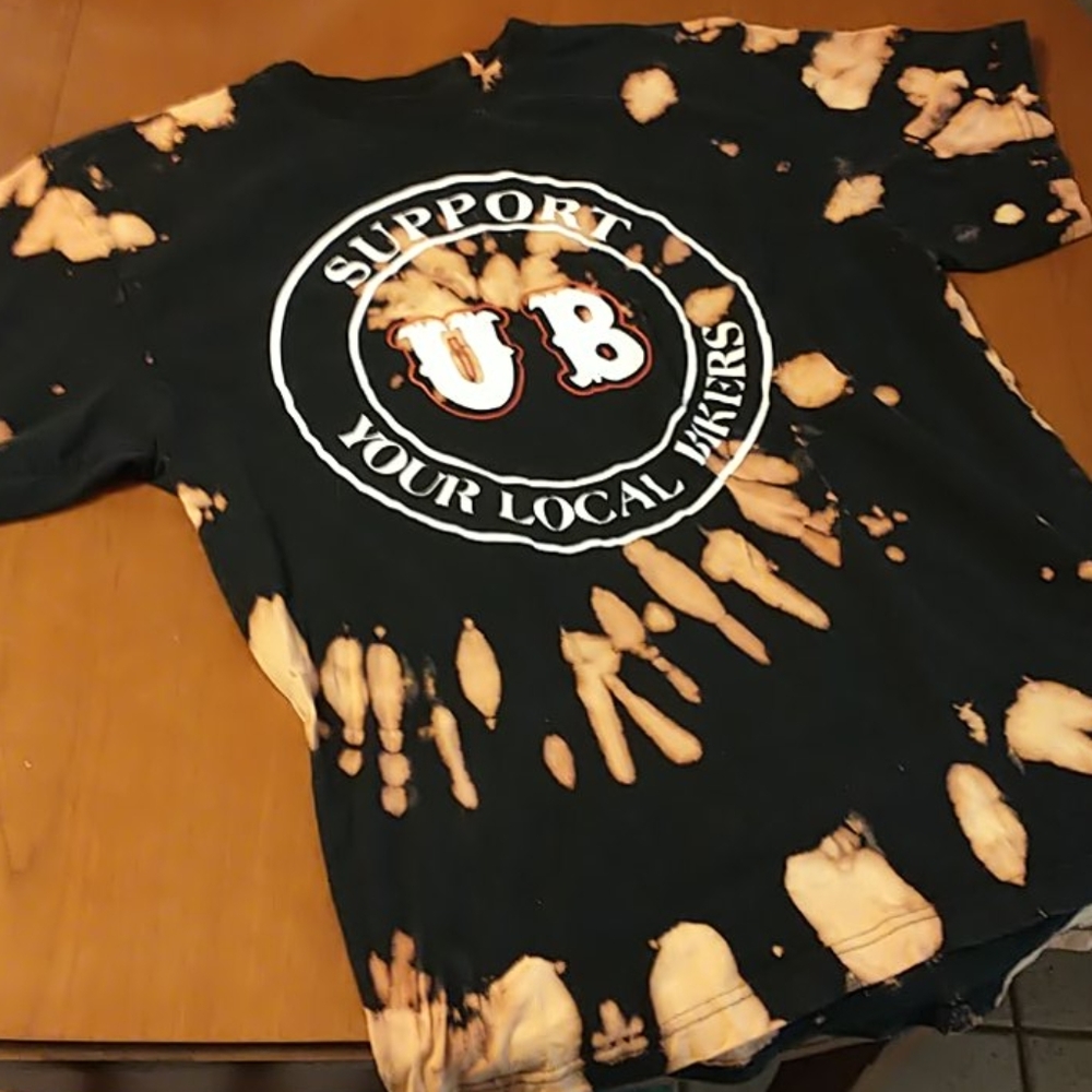 Support Your Local Bikers Reverse Tie Dye T Shirt - Picture 1 of 3
